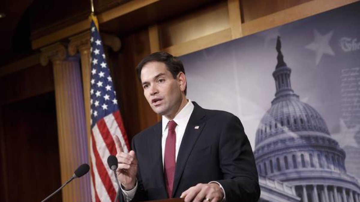 El senador republicano Marco Rubio habla en el Capitolio de Washington.-Foto:   AP / J. Scott Applewhite