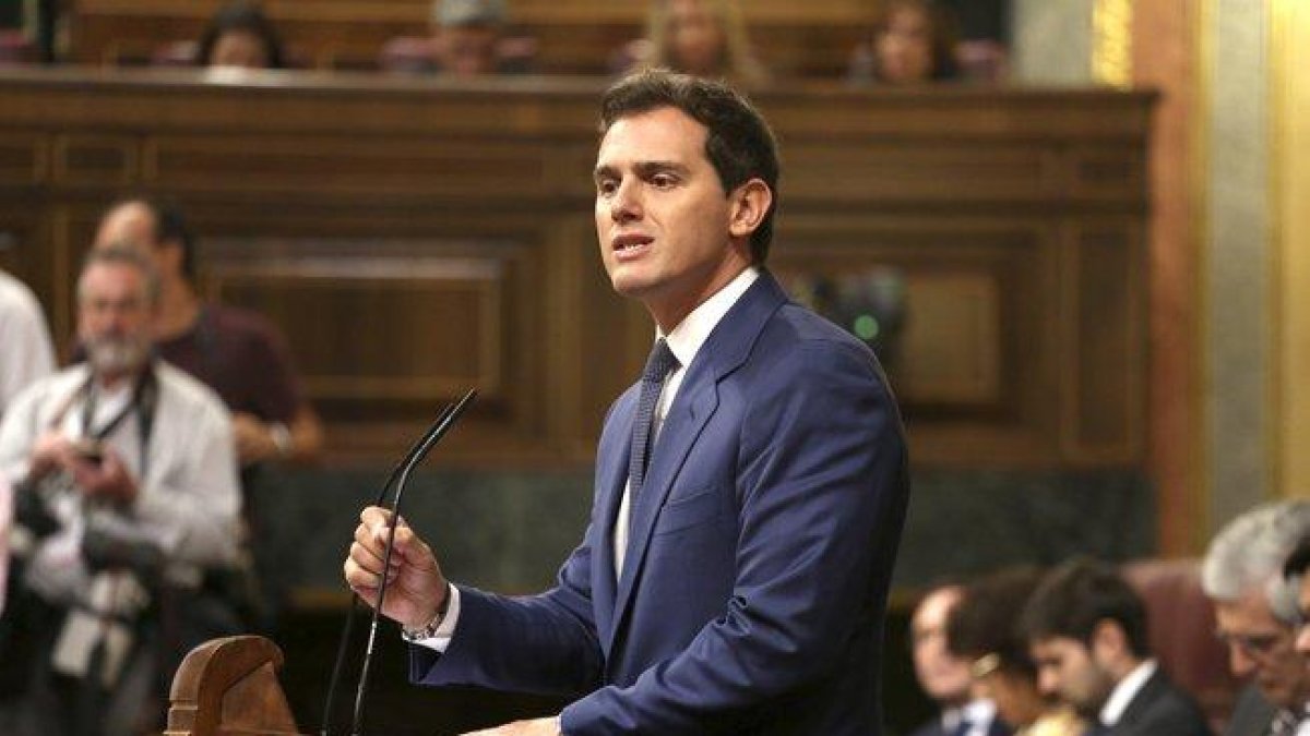 Albert Rivera, en la última jornada de la investidura.-DAVID CASTRO