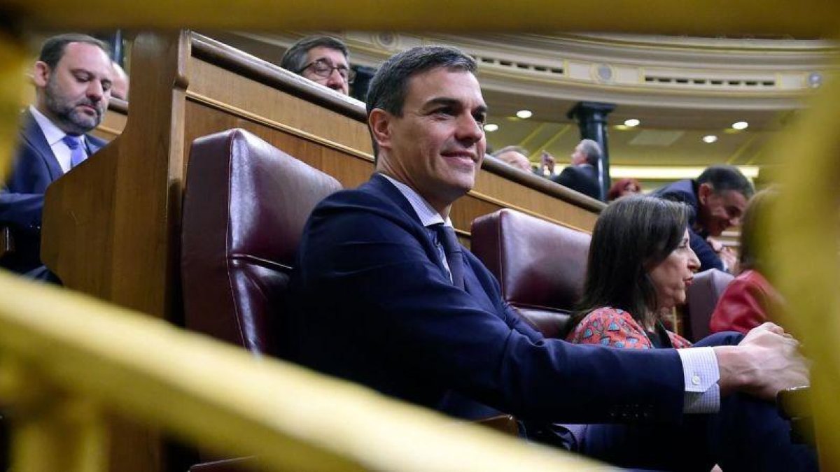 Pedro Sánchez, durante el debate de la moción de censura.-PIERRE-PHILIPPE MARCOU (AFP)