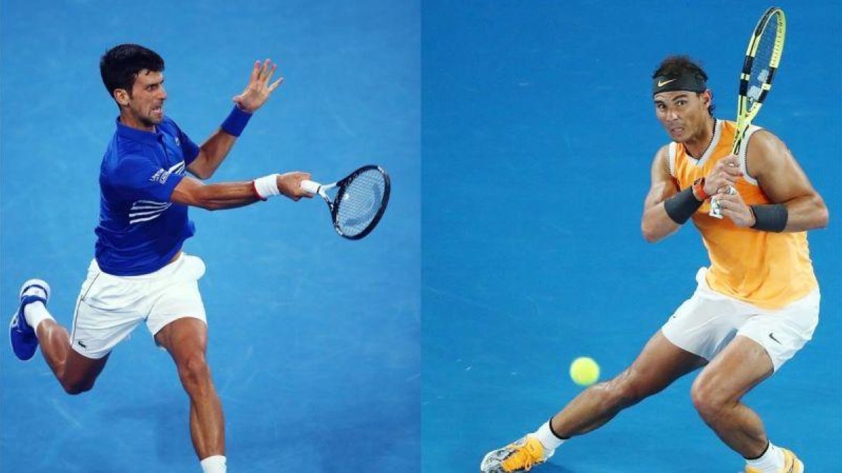 Djokovic y Nadal durante el Abierto de Australia.-EL PERIÓDICO