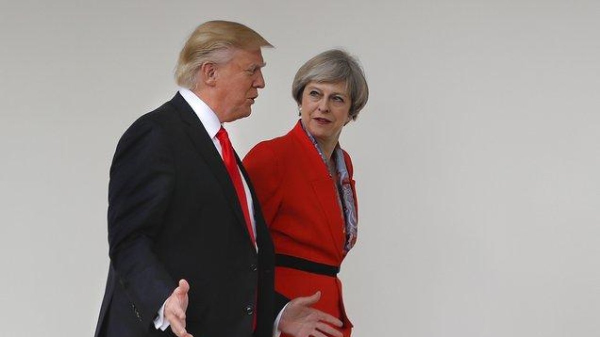 La primera ministra británica, Theresa May, y el presidente de los EEUU, Donald Trump.A-AP
