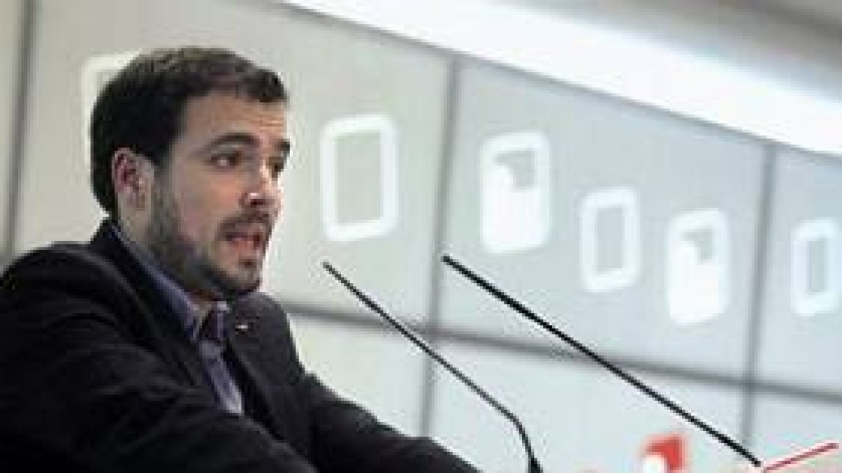 El candidato de IU a las elecciones generales, este sábado, en Madrid.-Foto: VÍCTOR LERENA / EFE