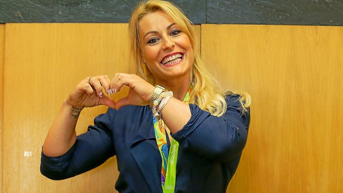 Lydia Valentín, en el homenaje de Camponaraya.-ICAL