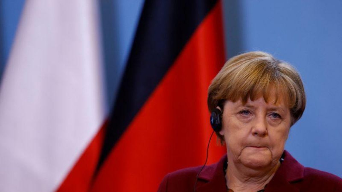 La canciller alemana, Angela Merkel, durante su visita a Polonia.-KACPER PEMPEL / REUTERS