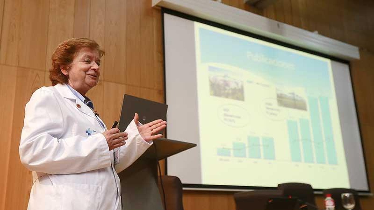 María Jesús Coma, durante la presentación de la memoria de investigación.-RAÚL G. OCHOA