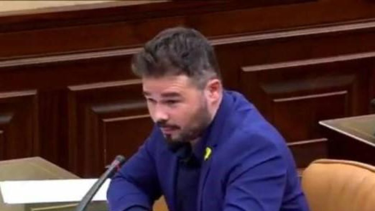 Captura de vídeo de la intervención de Rufián.-
