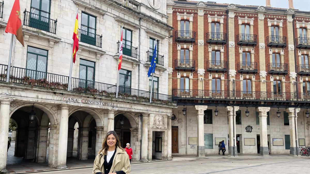 Carolina Blasco en la Plaza Mayor.