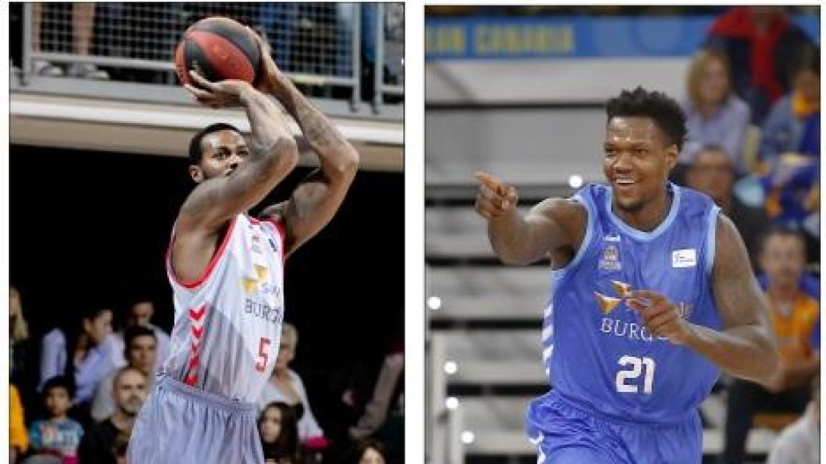 Clark y Thompson, en acción durante un partido con la camiseta del San Pablo Burgos.-ACB PHOTO