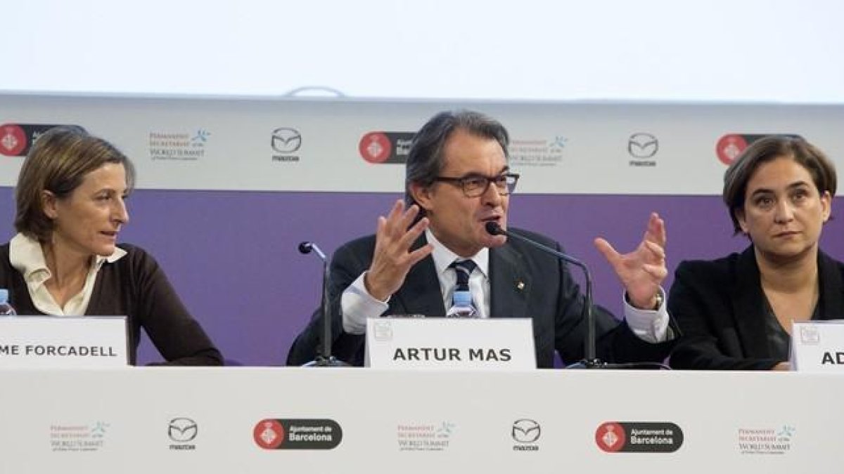 Artur Mas en unas jornadas sobre la paz celebradas en Barcelona.-FERRAN NADEU