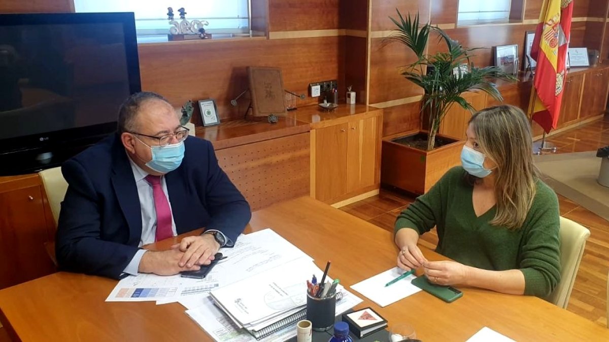 El consejero de Sanidad se entrevistó en Valladolid con la portavoz del grupo popular en el Ayuntamiento de Burgos. ECB