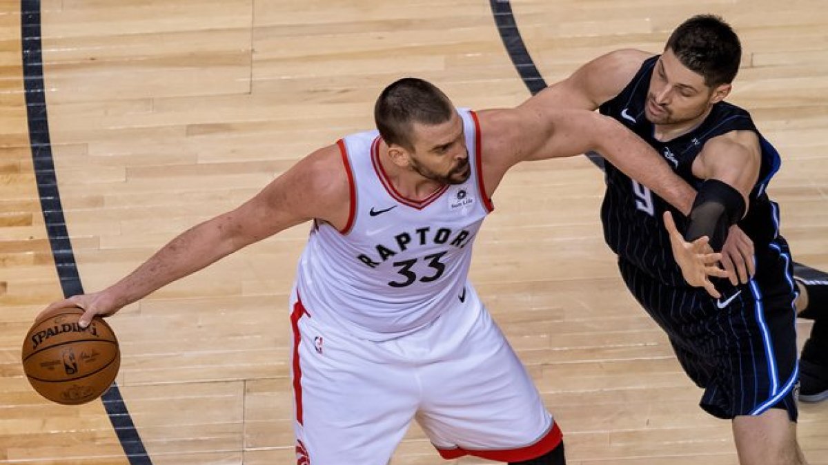 Marc Gasol, en pleno partido ante Orlando Magic.-EFE