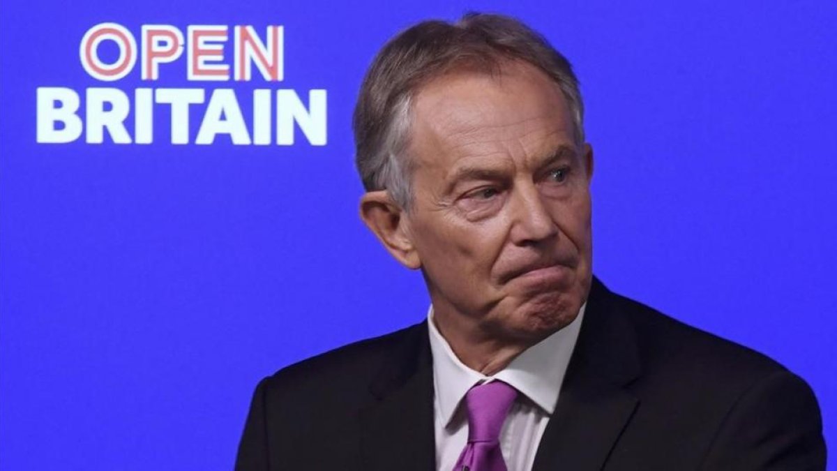 Tony Blair, en su discurso en Londres.-TOBY MELVILLE