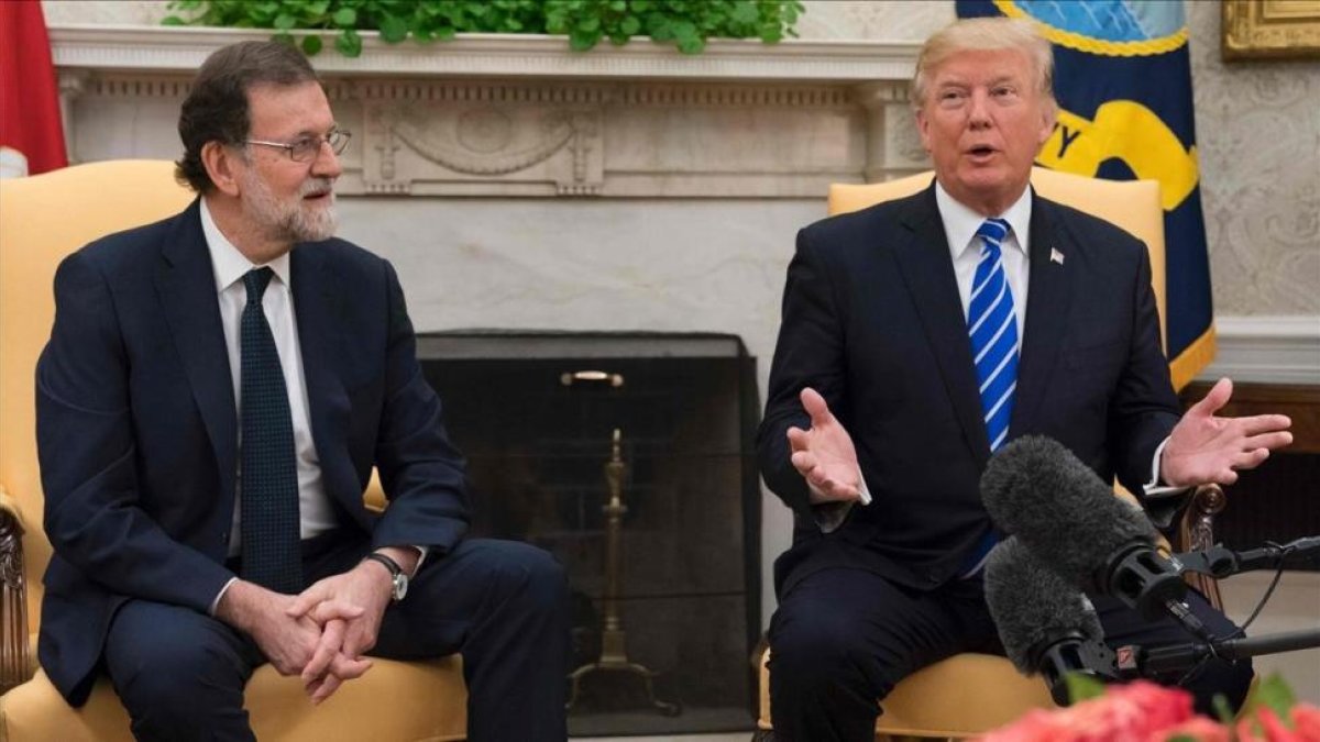 Mariano Rajoy y Donald Trump, en la Casa Blanca-SAUL LOEB