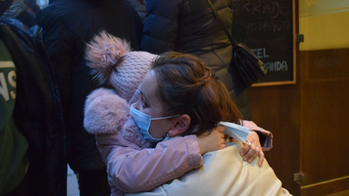 Imagen de archivo de la llegada de refugiados a Aranda