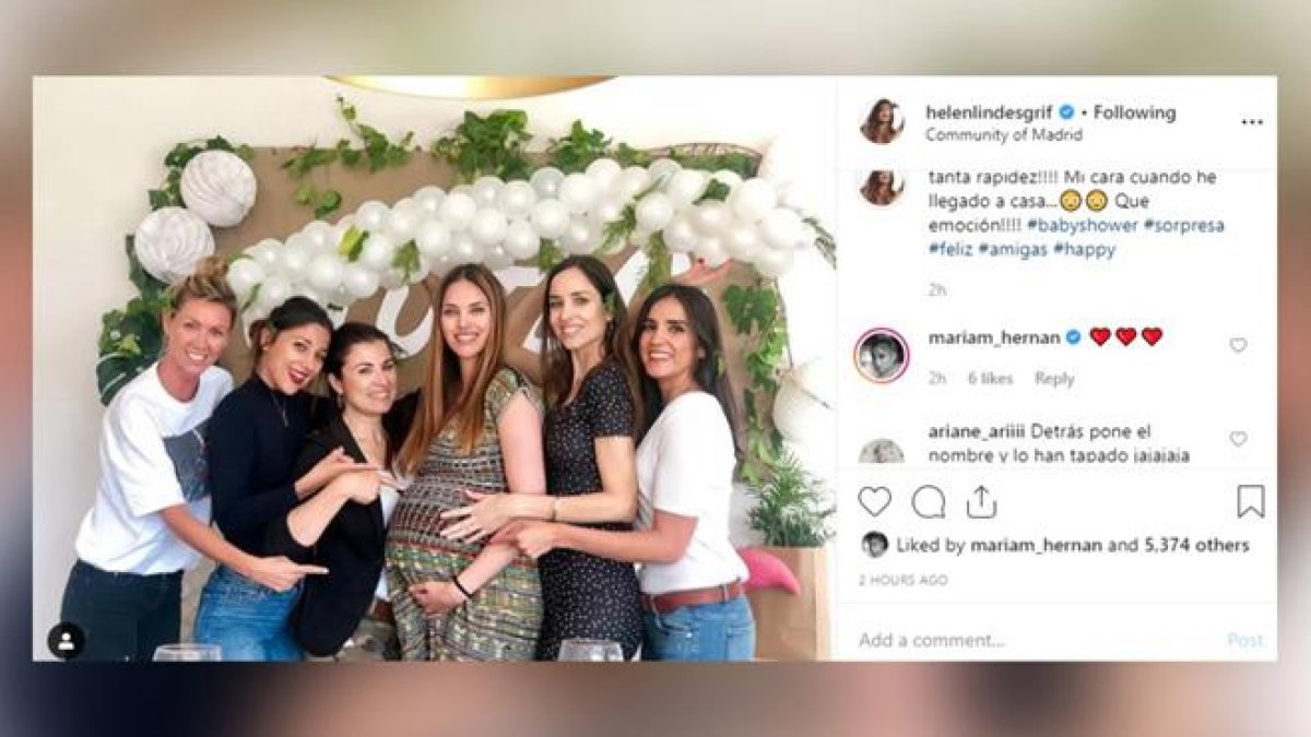 Rudy Fernández sorprende a Helen Lindes con un baby shower.-
