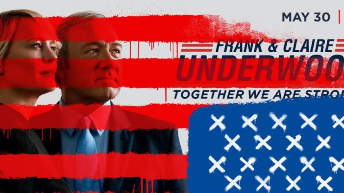 Imagen promocional de la serie de Netflix 'House of cards', uno de los iconos de la plataforma de televisión estadounidense.-