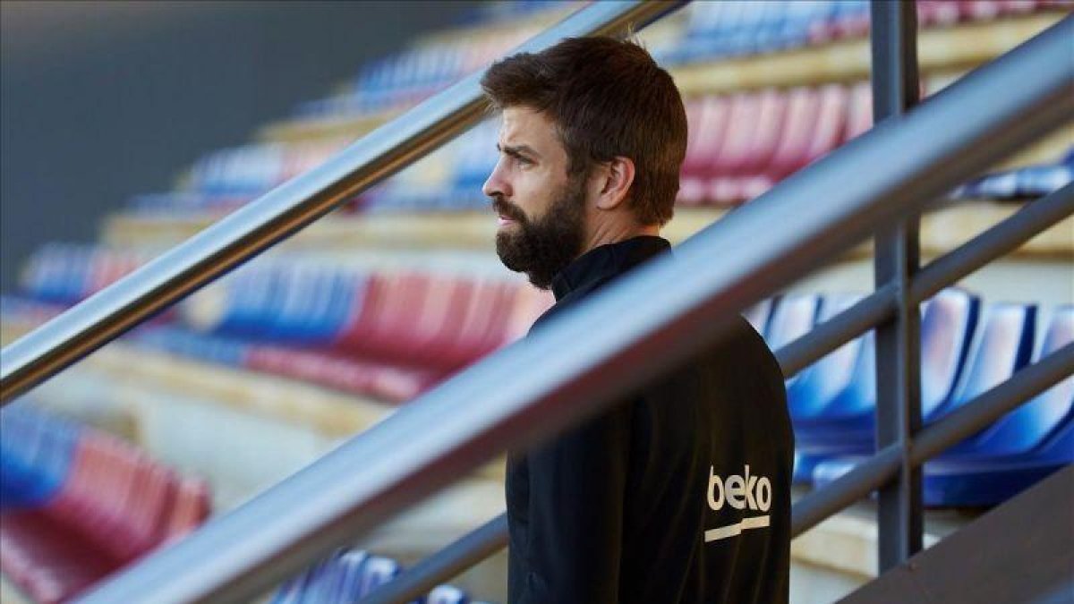 Piqué, durante un entrenamiento, el pasado día 23.-EFE / ALEJANDRO GARCIA