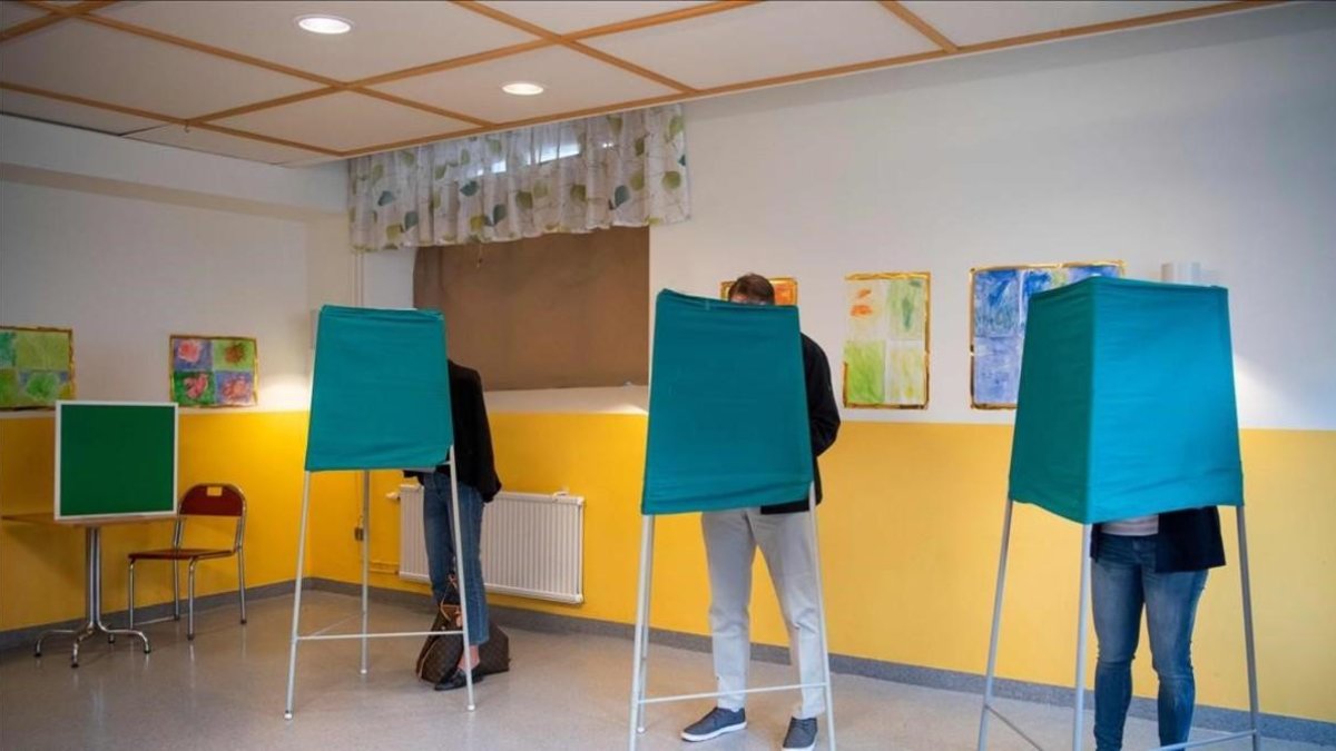 Cabina de votación en Estocolmo-AFP