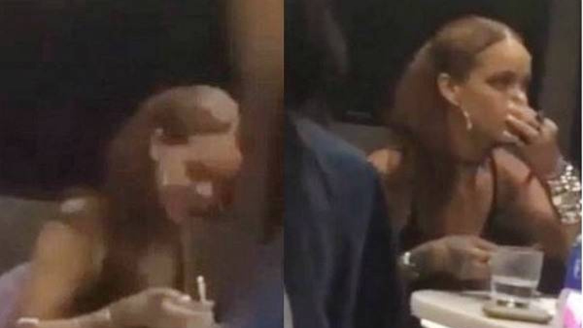 Imágenes en las que supuéstamente Rihanna esnifa coca, en el festival de Coachella.-Foto: YOUTUBE
