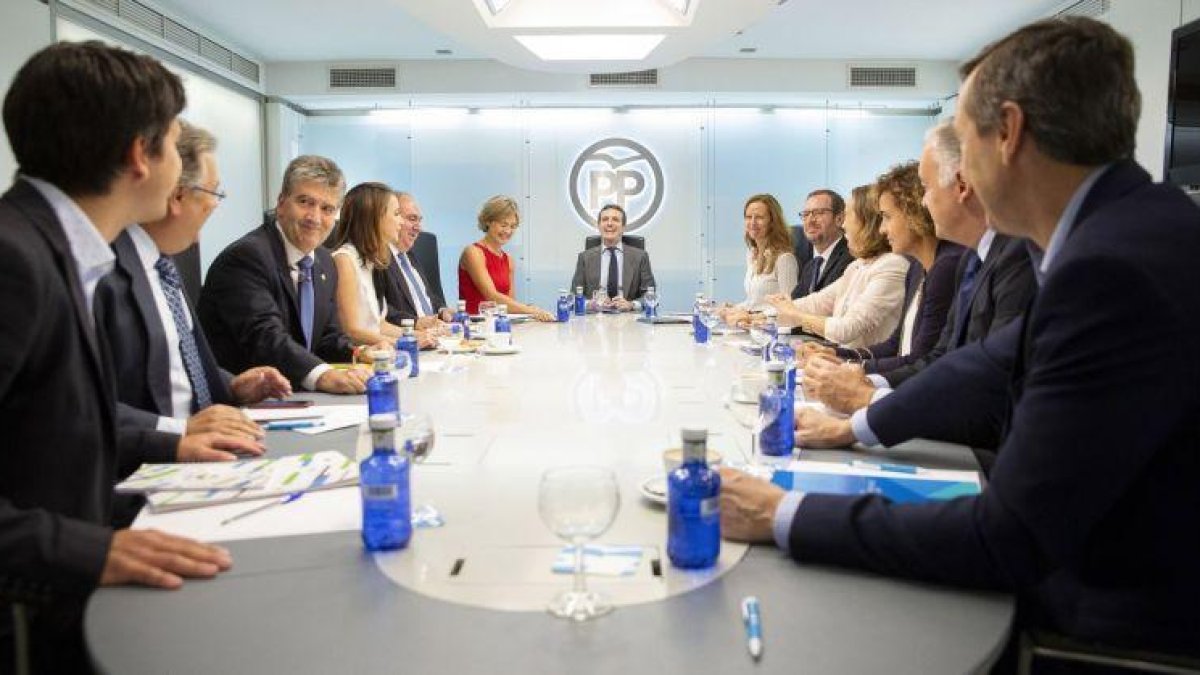 Pablo Casado preside un comité de dirección del PP.-TAREK