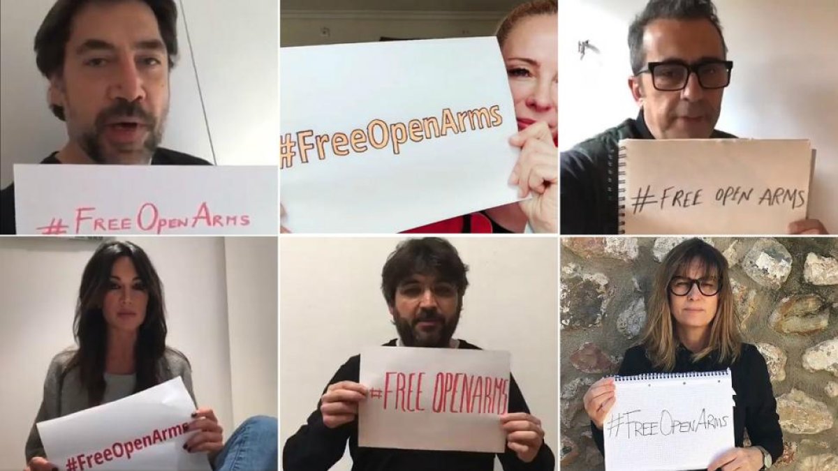 De izquierda a derecha y de arriba a abajo, el actor Javier Bardem, la presentadora de televisión Paula Vázquez, los periodistas Andreu Buenafuente, Cristina Saavedra y Jordi Évole, y la presidenta de la Academia de Operación Triunfo y Noemí Galera.-EL PERIÓDICO