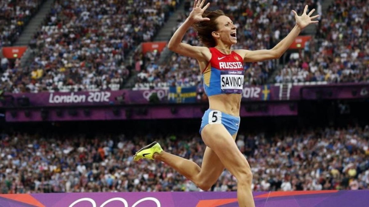 La rusa Maria Savinova, campeona olímpica de 800 metros en Londres 2012, de quien la AMA recomienda la suspensión de por vida.-AP / MATT DUNHAM