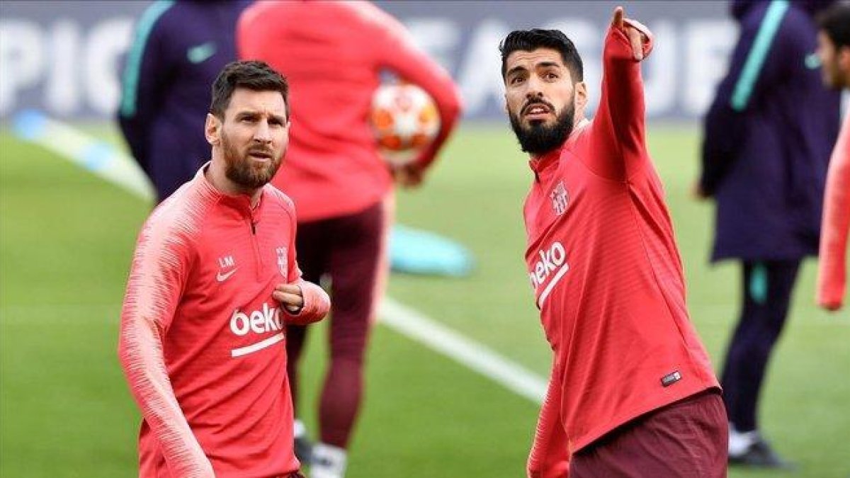 Leo Messi y Luis Suárez.-EFE