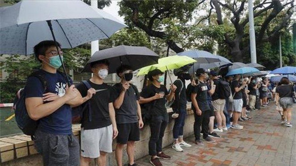 Protestas estudiantiles en Hong Kong.-AP