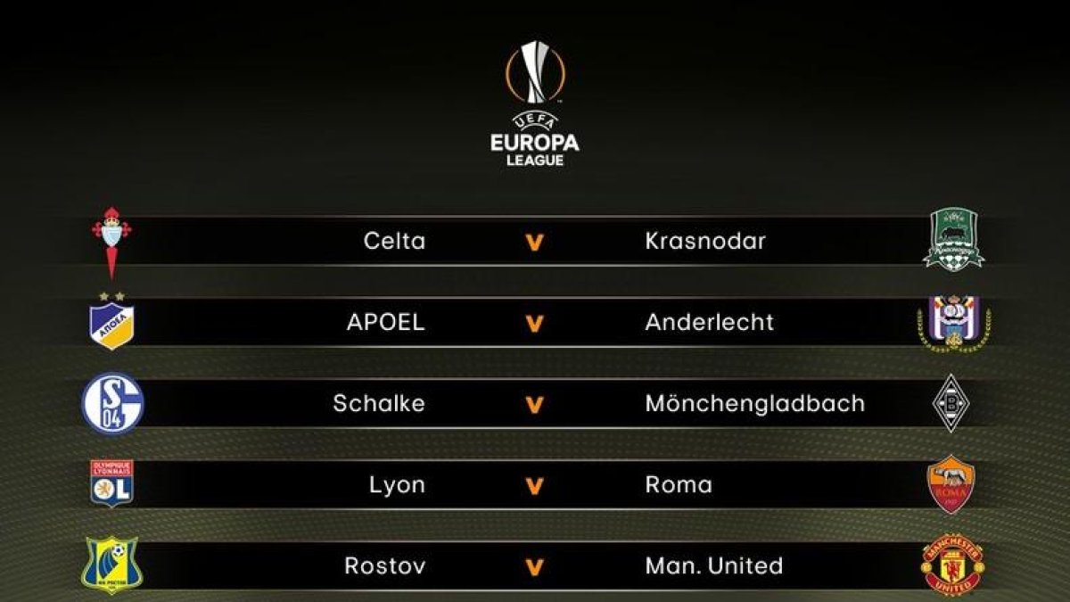 Cuadro del sorteo de octavos de Europa League.-