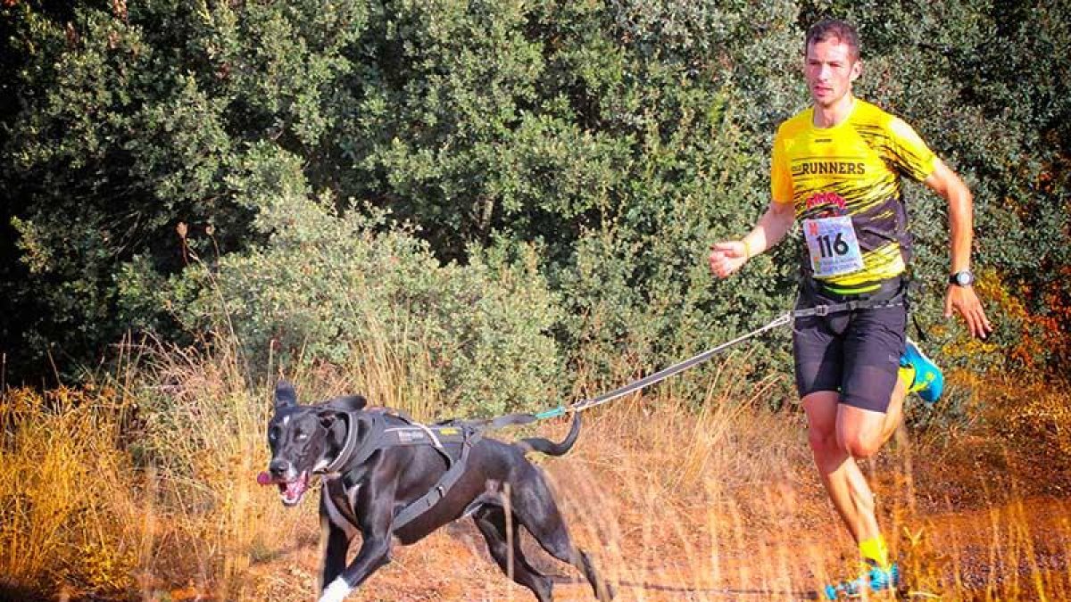 Rodrigo Alonso corre tirado por Aquiles en una competición.-ECB