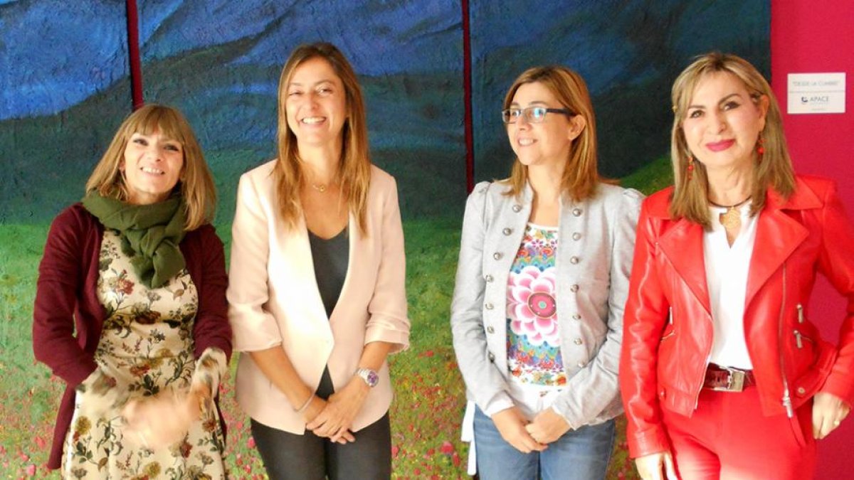 Paniego, Vázquez, González y Esteban ayer en Aranda.-L.V.