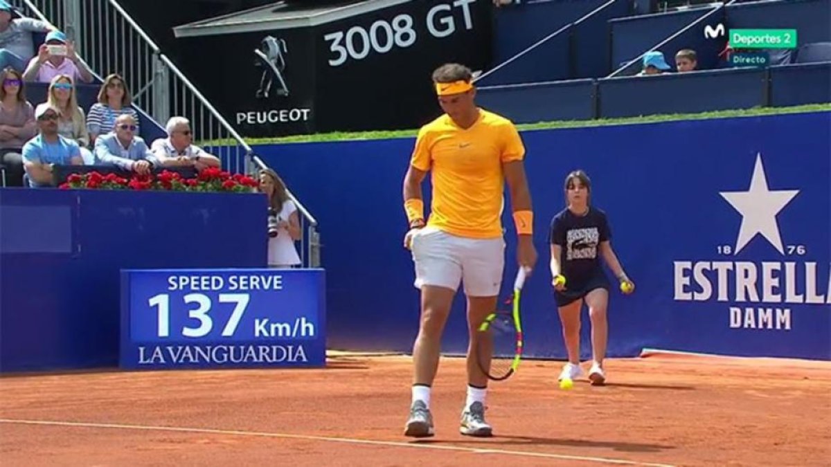 Rafael Nadal, camino de su victoria.-/ TWITTER / EUROSPORT