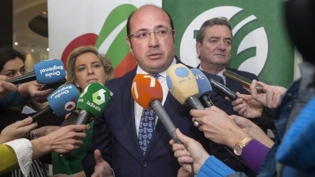 El presidente de Murcia, Pedro Antonio Sánchez, este lunes.-EFE