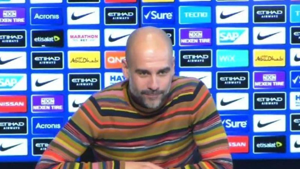 Guardiola, en la rueda de prensa de este viernes.-EL PERIÓDICO