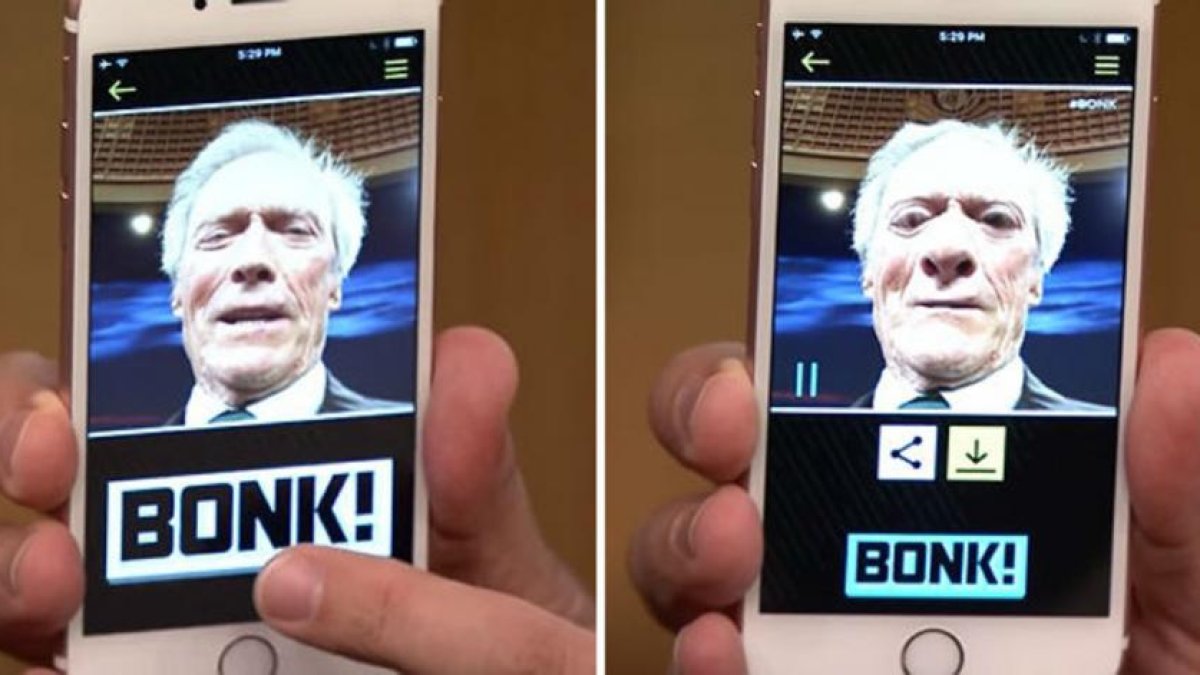 Selfi de Clint Eastwood con la 'app' Bonk.-VIDEOTAPE