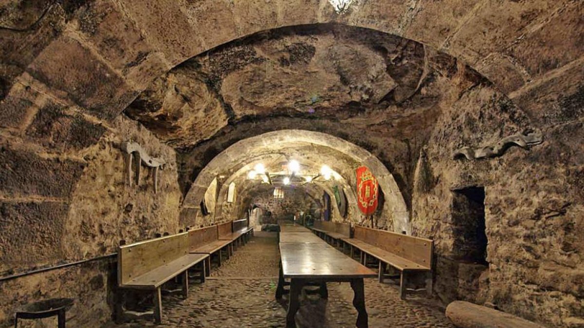 En 1999 la lotería grabó un anuncio en Tierra Aranda simulando una taberna vikinga.-