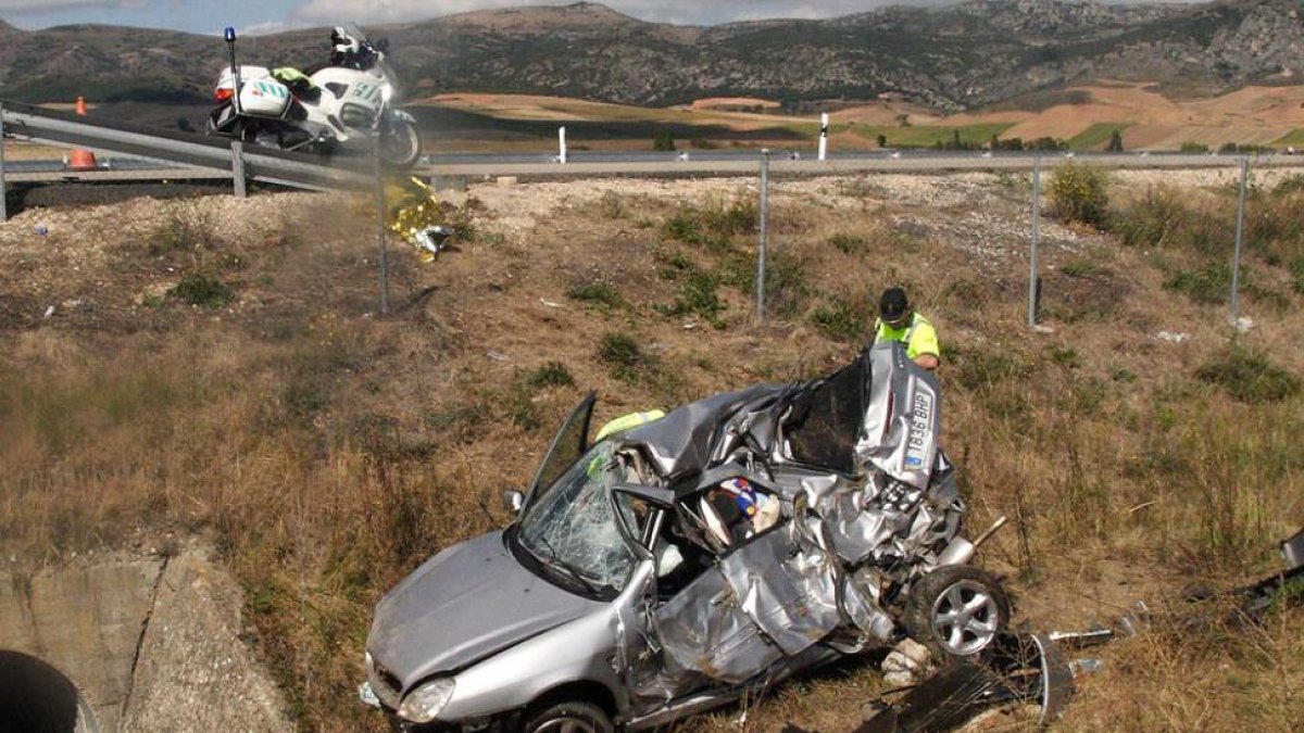 Accidente registrado el pasado sábado en la autopista AP--G. González