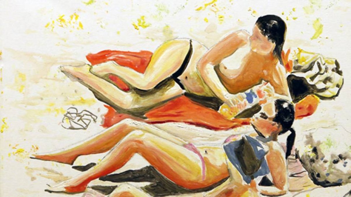 Uno de los cuadros del piso superior del Arco de Santa María.-Raúl Ochoa