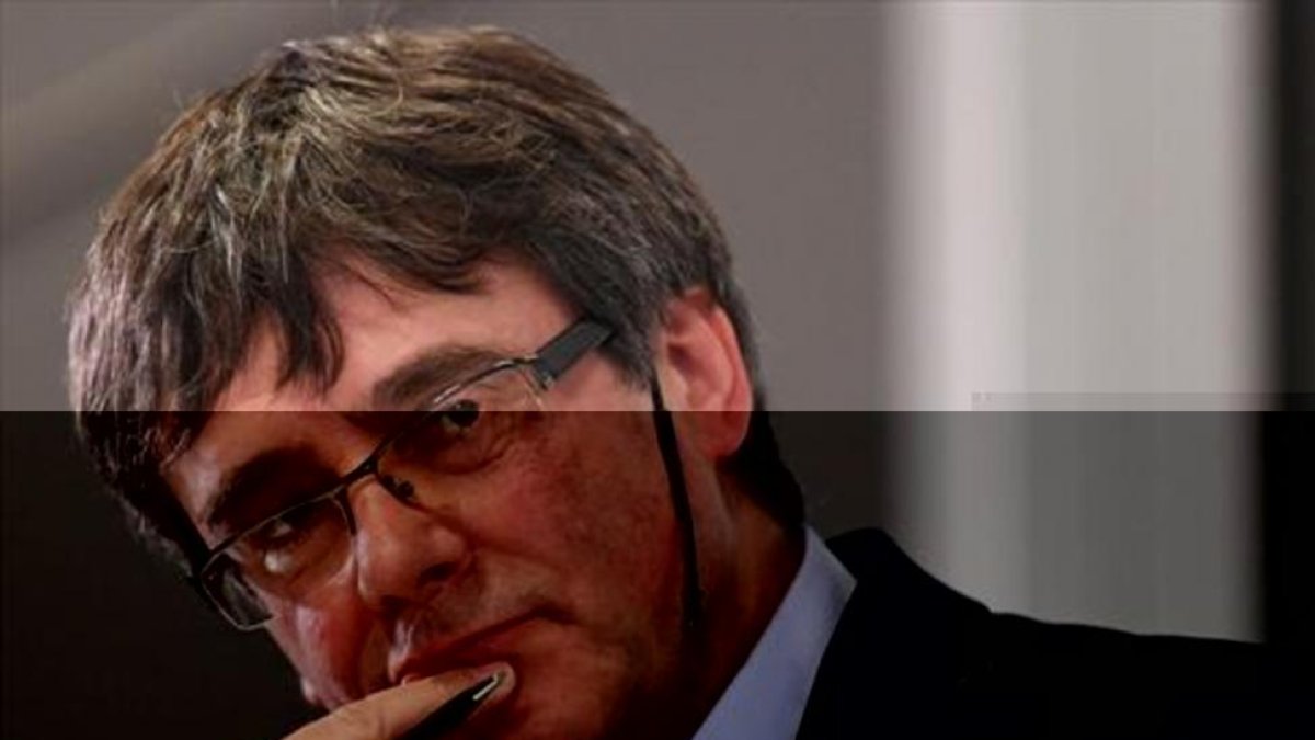 Puigdemont, durante el debate en la Universidad de Copenhague el 22 de enero.-/ AP / JONATHAN NACKSTRAND