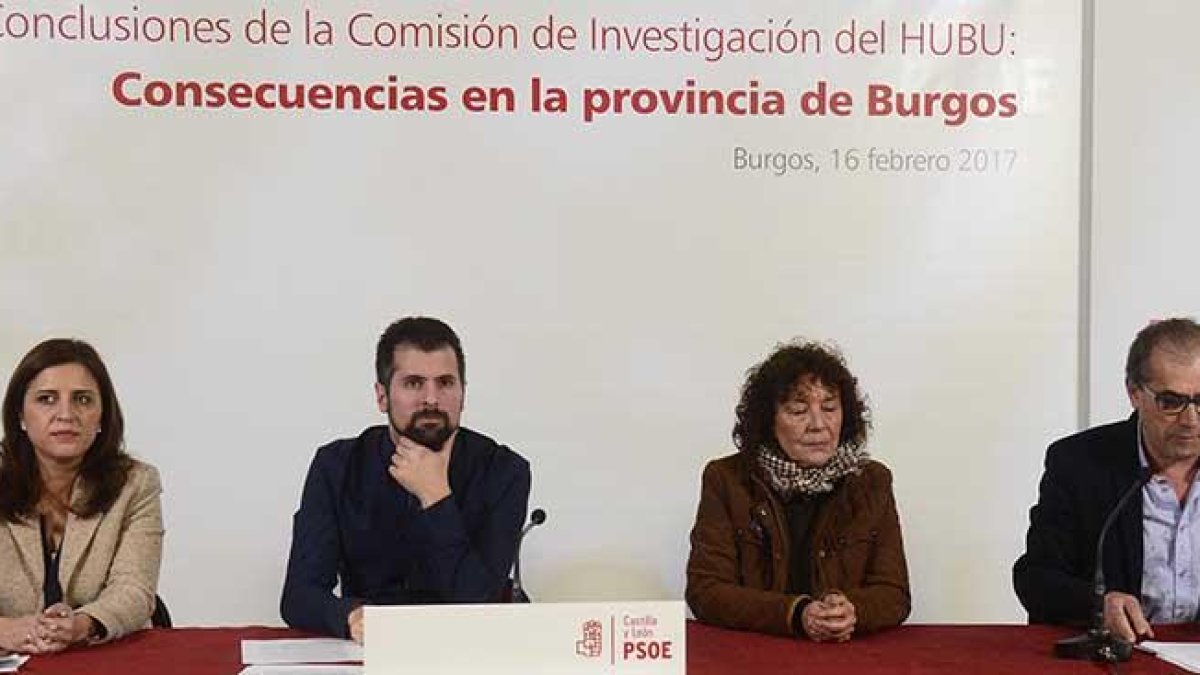 Esther Peña, Luis Tudanca, Mercedes Martín y Luis Briones, durante el acto celebrado ayer.-ICAL