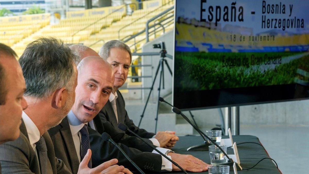 Rubiales, en la presentación del partido frente a Bosnia-