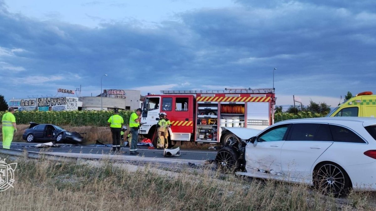 Imagen del lugar del accidente. BOMBEROS DE BURGOS