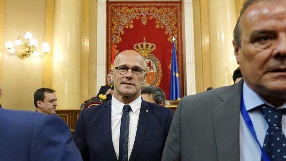 El político de ERC preso Raül Romeva, en el Senado.-JOSE LUIS ROCA