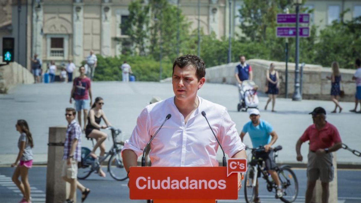 Albert Rivera, durante el mitin de Ciudadanos en Valencia.-MIGUEL LORENZO