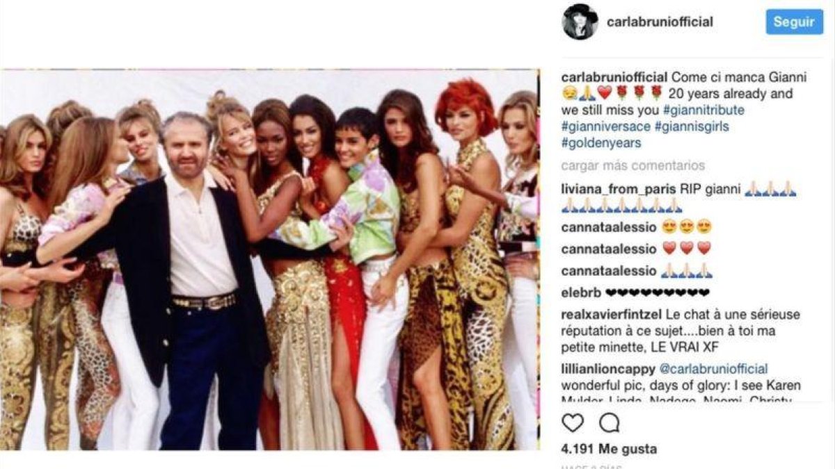 Publicación de Carla Bruni en su cuenta de Instagram.-INSTAGRAM