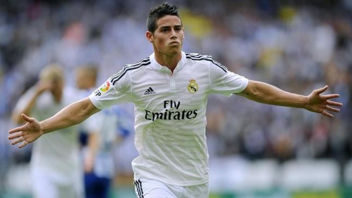 James, durante un encuentro con el Real Madrid.-AFP / MIGUEL RIOPA