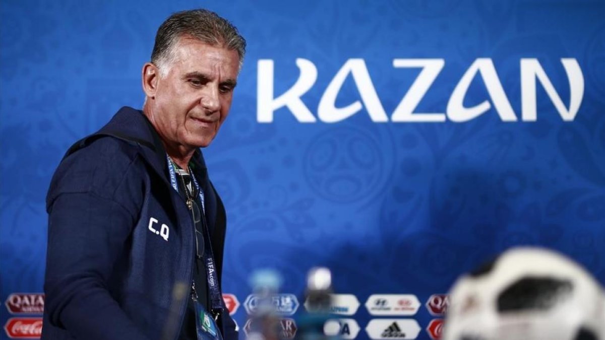 Queiroz, en la conferencia de prensa que ofreció en el Kazán Arena-AFP / BENJAMIN CREMEL