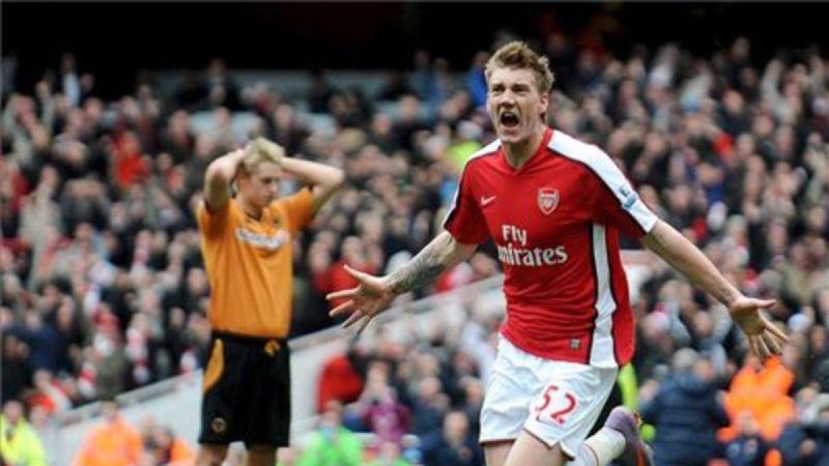 Nicklas Bendtner, en su etapa con el Arsenal.-ARCHIVO