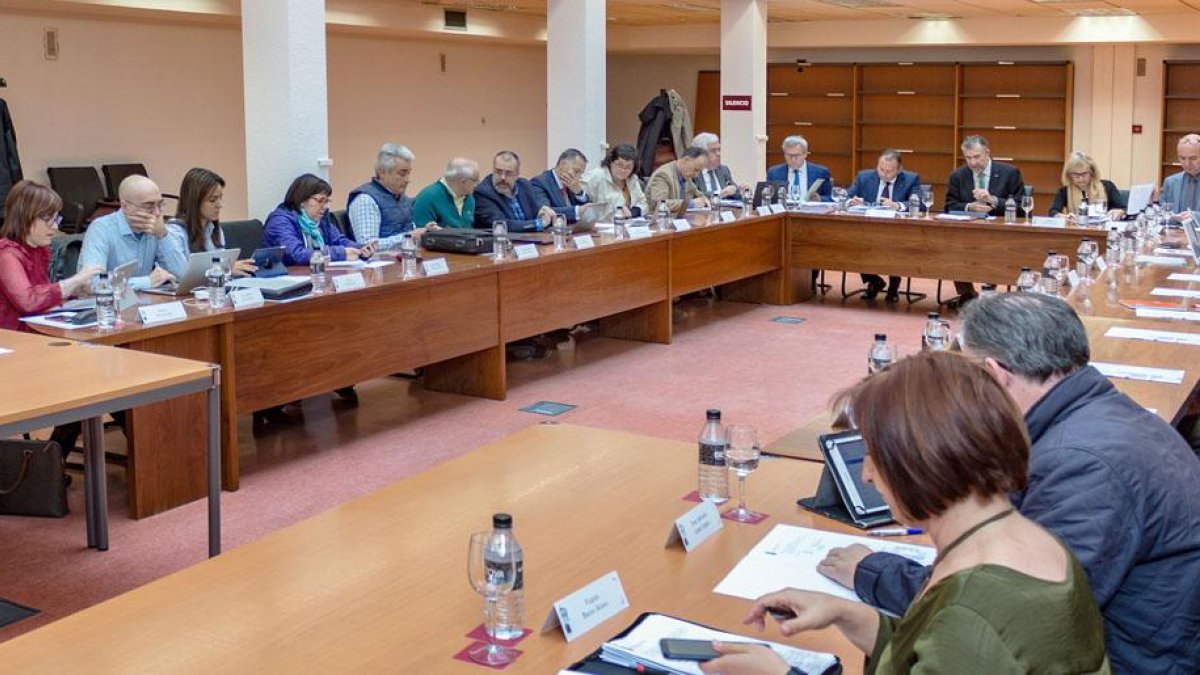 Un momento de la reunión del consejo de Gobierno de la Universidad de Burgos.-ECB