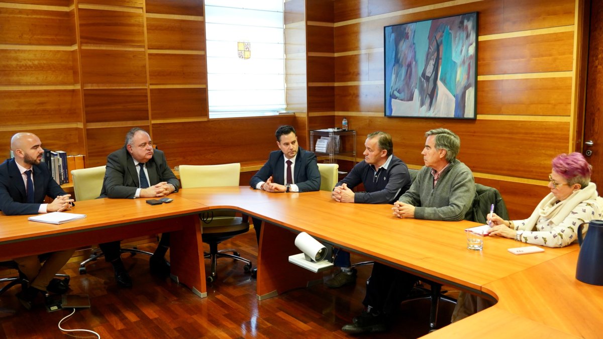 Imagen de la reunión entre el consejero de Sanidad, el alcalde de Burgos y la plataforma vecinal. ECB
